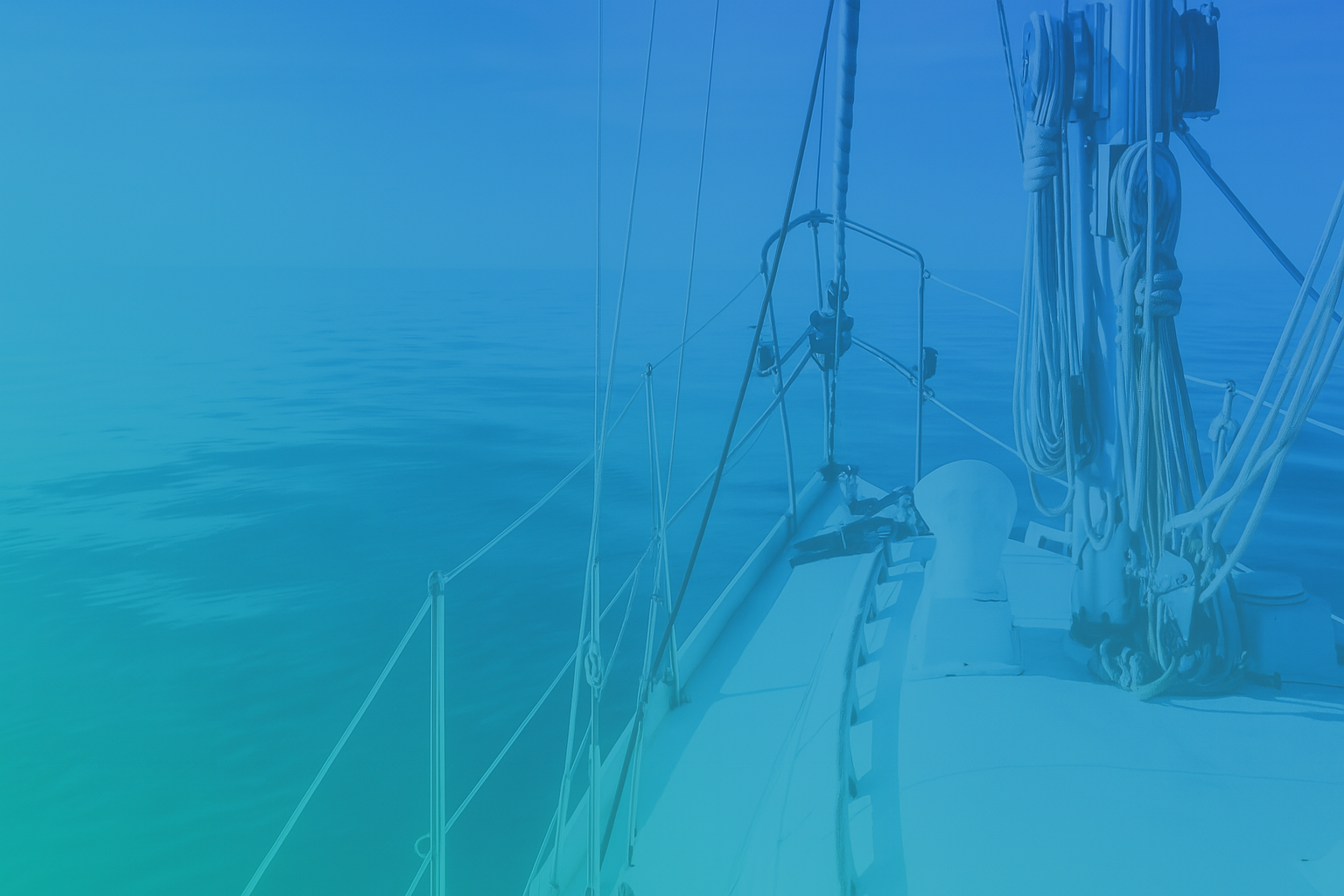 Boat on water with blue colour wash on it 