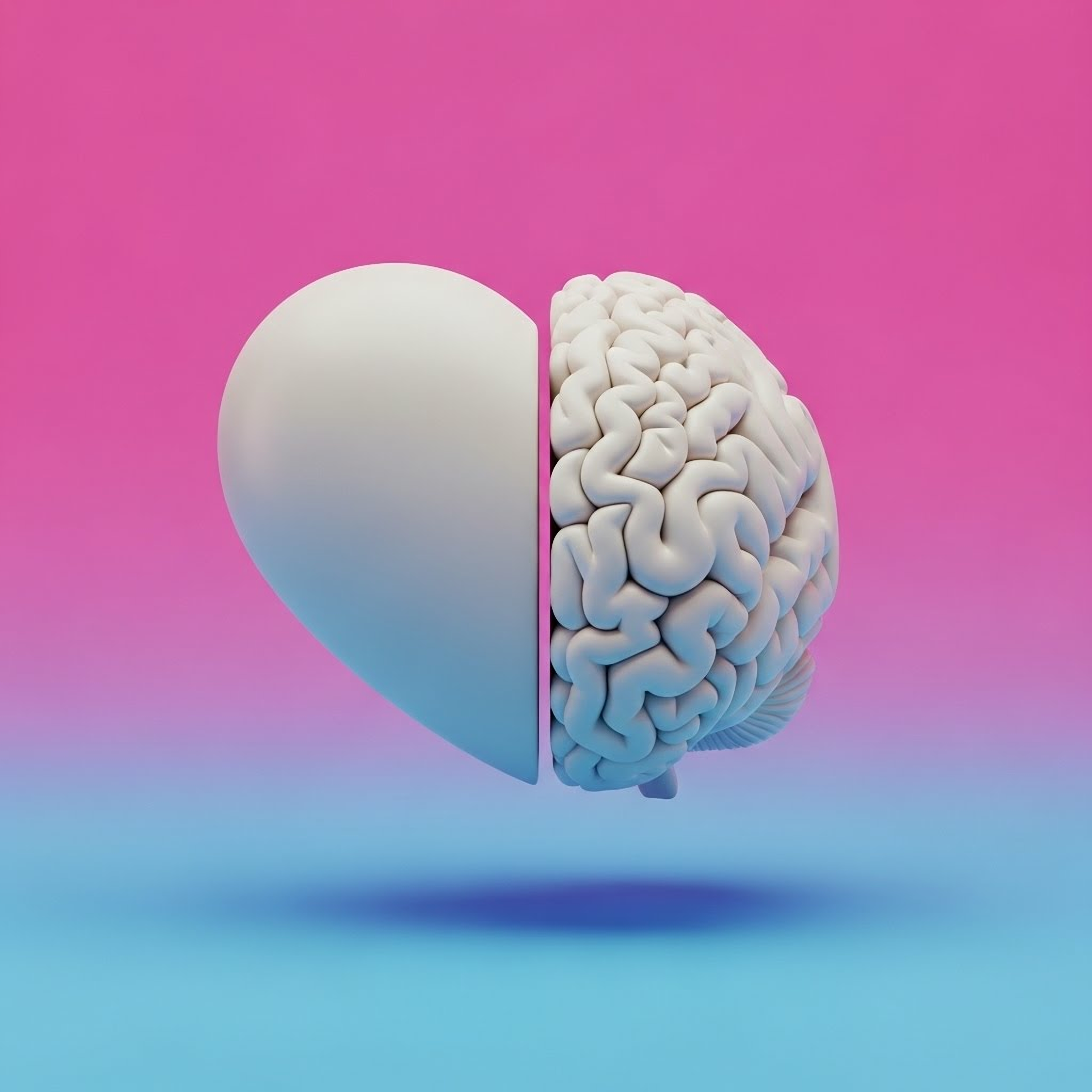 half heart half brain AI generated image