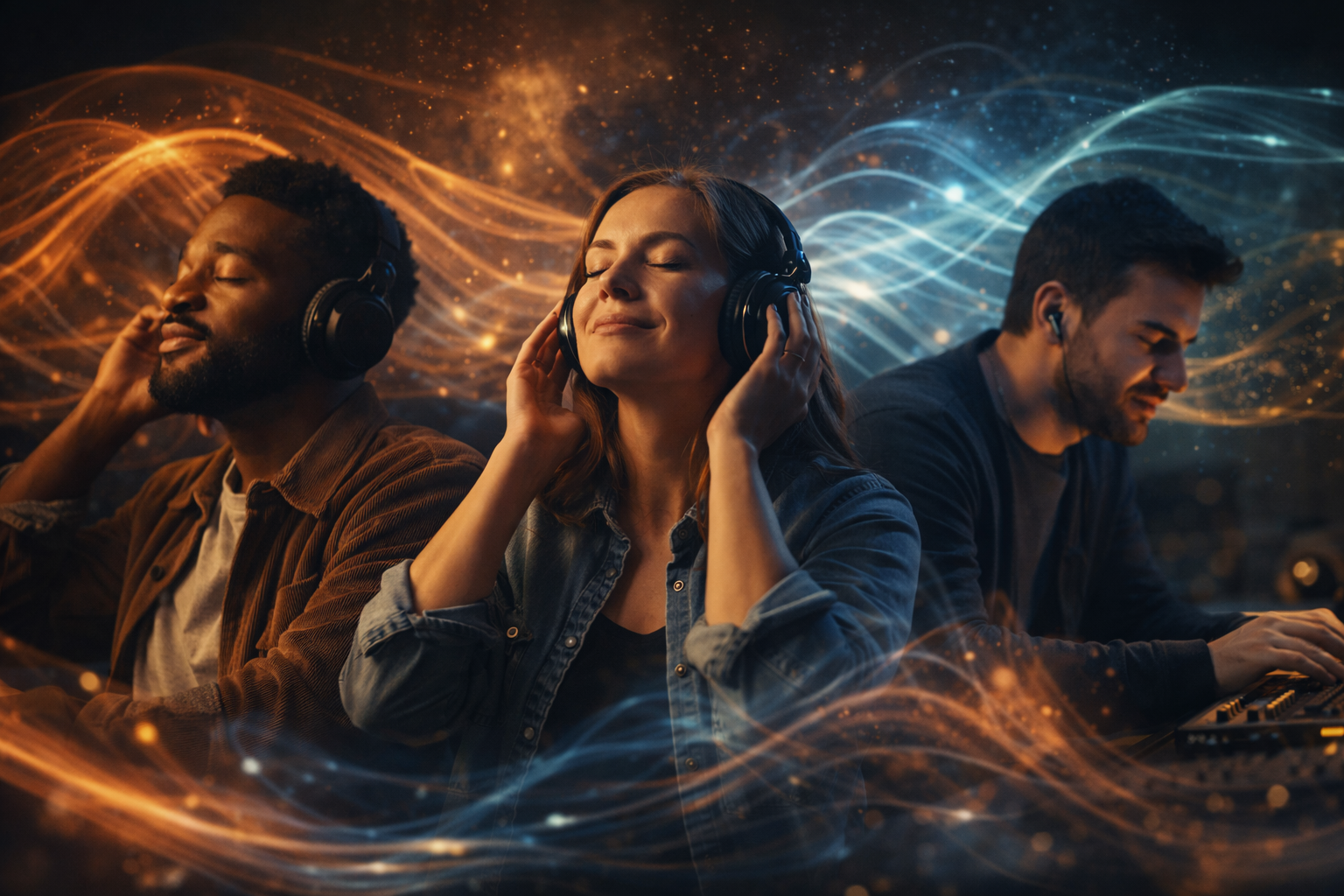 People listening to music