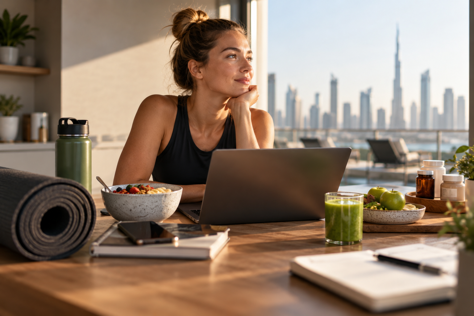 Sunlit Healthy Lifestyle Morning 