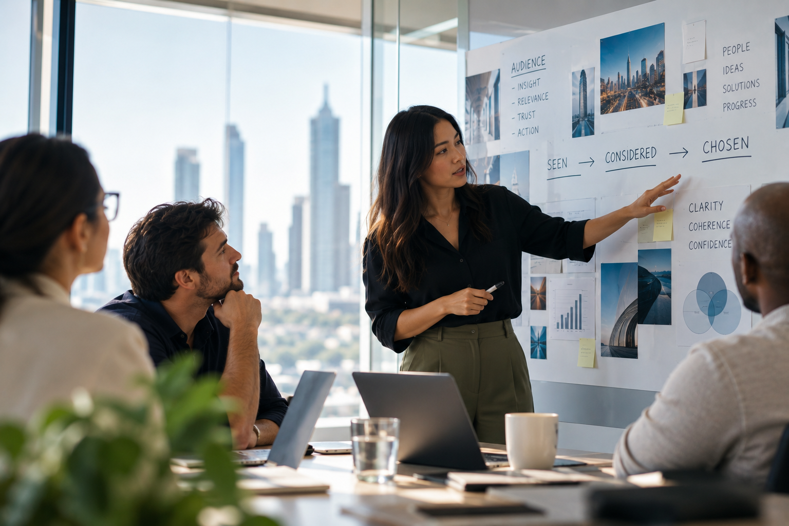 B2B marketing team building buyer confidence through connected strategy.