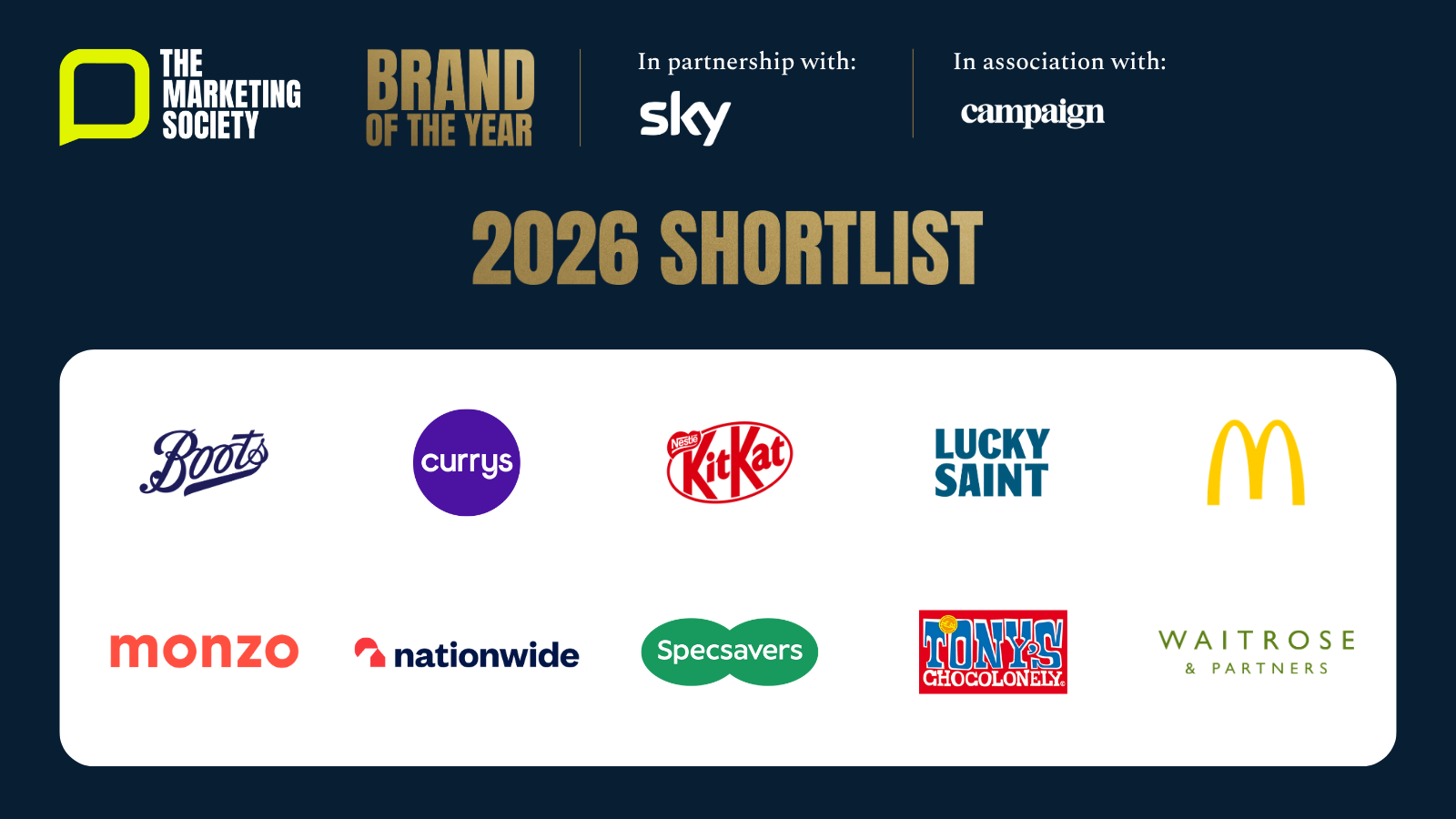 The Marketing Society Brand of the Year Shortlist 2026