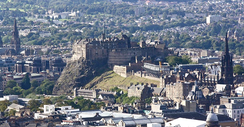 Edinburgh Castle viewed from the top of Arthur’s Seat.