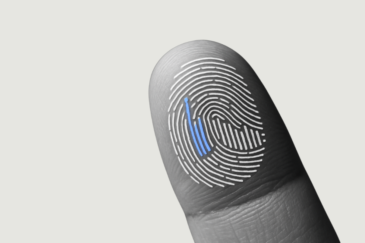 Finger print showing customer data