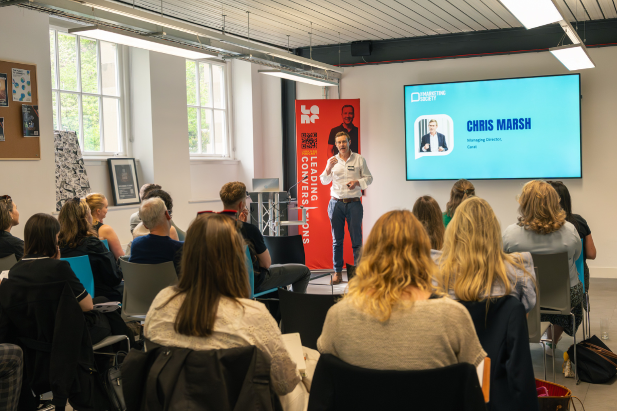 chris marsh speaking at future leaders event for The Marketing Society Scotland