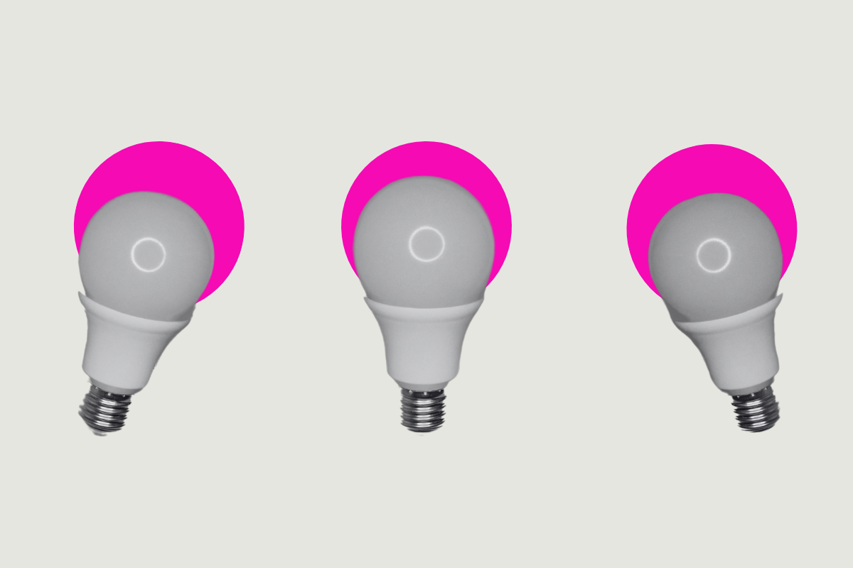 three lightbulbs