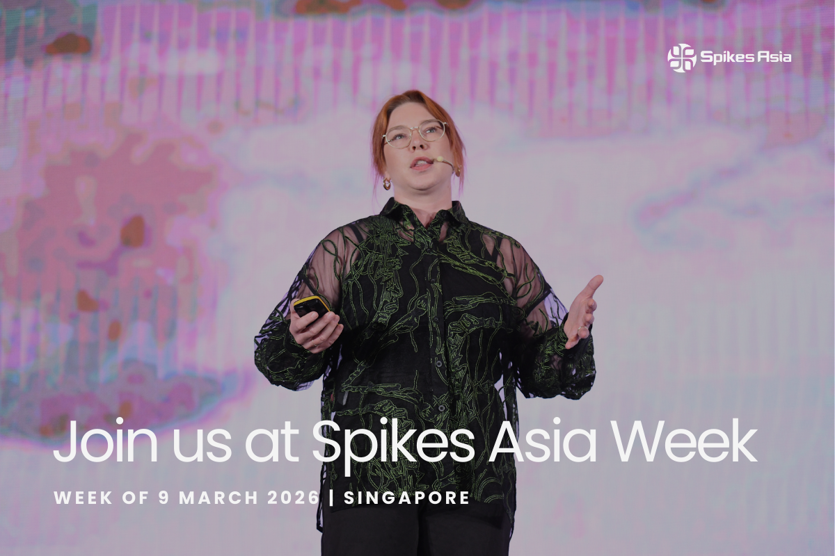 A speaker speaking at Spikes Asia