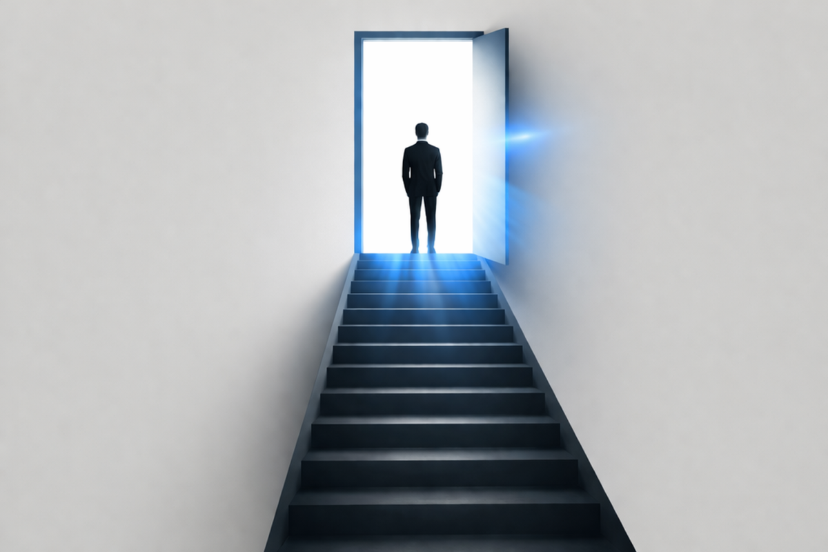 Walking up the stairs