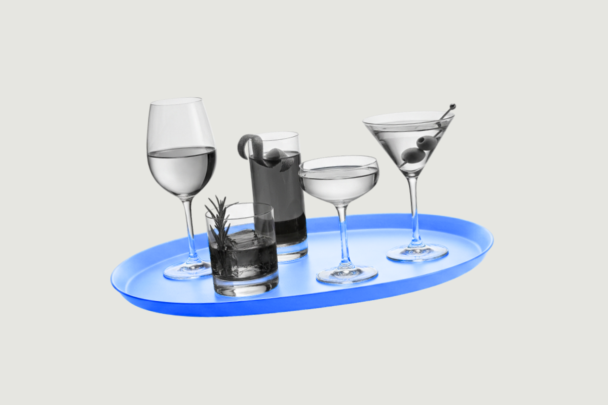 Drinks on a tray