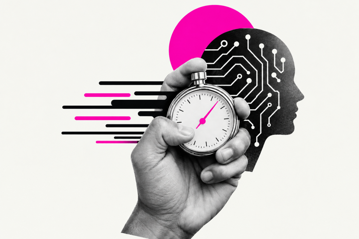 Monochrome AI Speed Stopwatch Collage