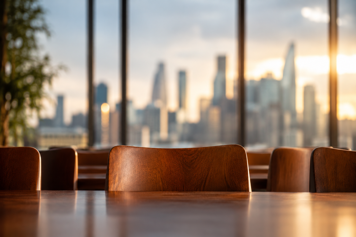 Warm Wood Conference Room at Sunset Chairs