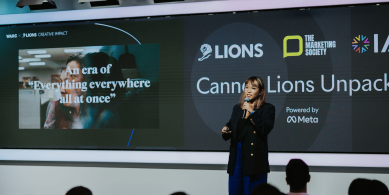 Rica Facundo talking at Cannes Lions Unpacked in Singapore
