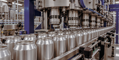 Cans in a factory