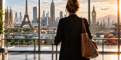 Global Traveler at Golden Hour 