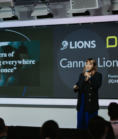 Rica Facundo talking at Cannes Lions Unpacked in Singapore