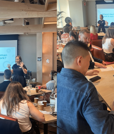 People taking part in a The Marketing Society workshop