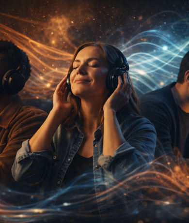 People listening to music