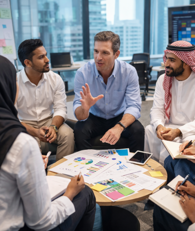 Collaborative meeting in a modern office