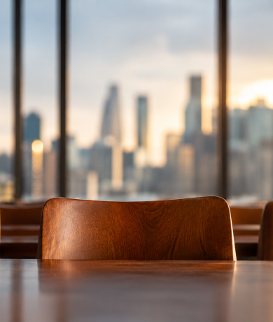 Warm Wood Conference Room at Sunset Chairs